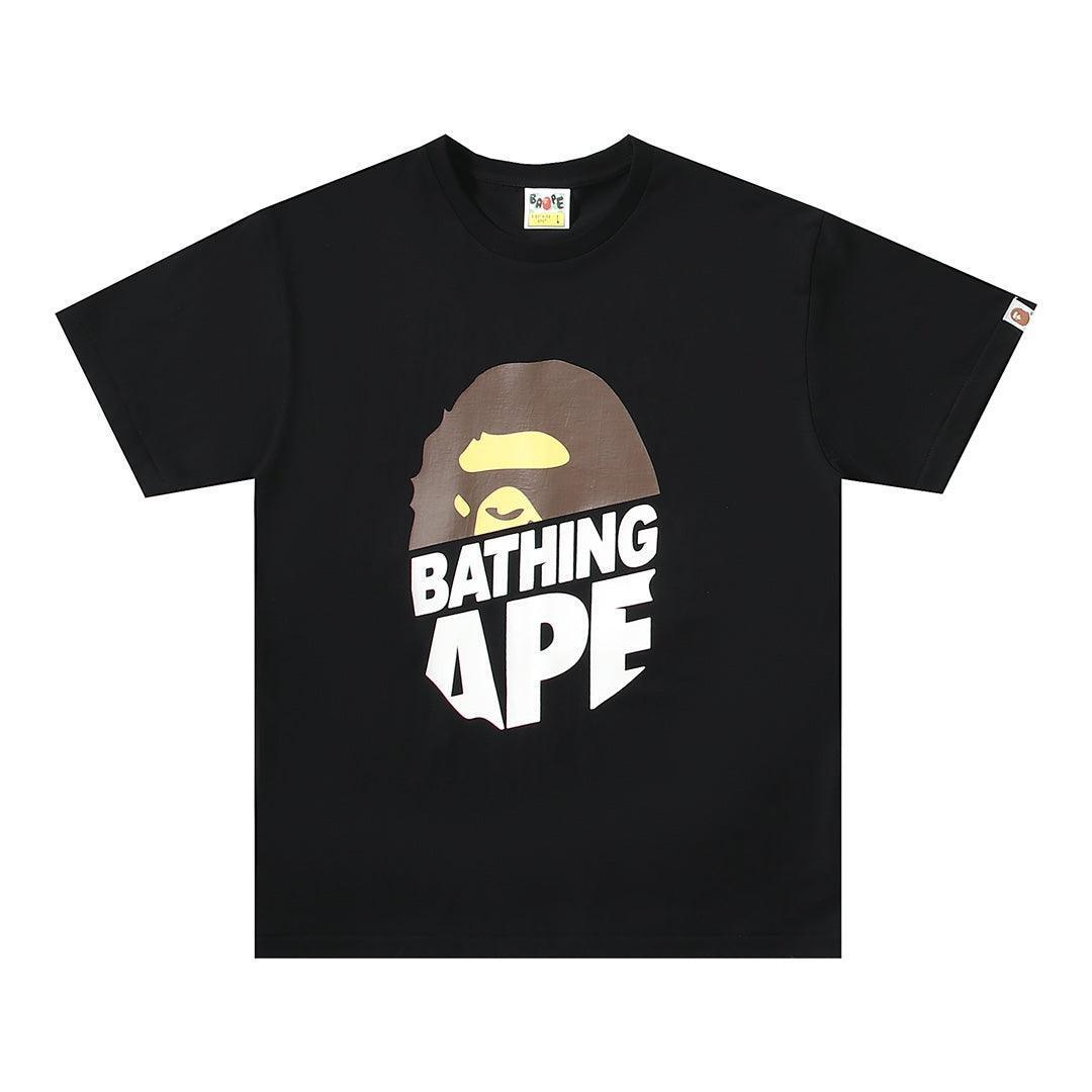 Bathing Ape Black T-Shirt without Collar - SleekGait