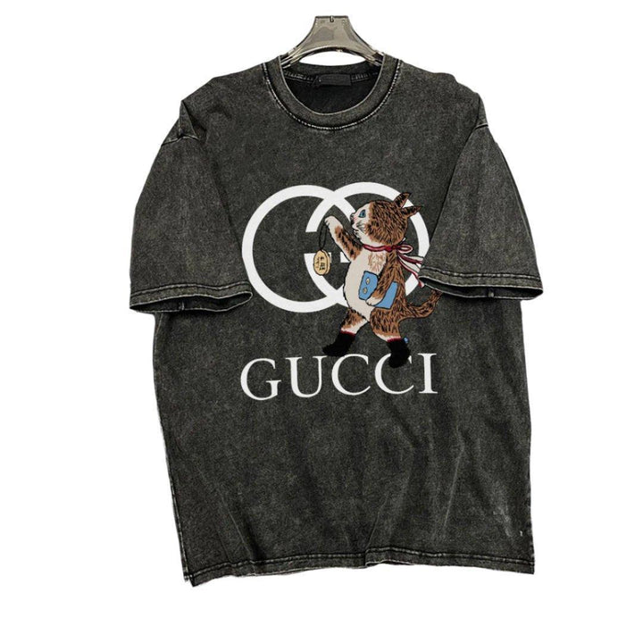 Gucci T-Shirt Without Collar 'Smoke Black' - SleekGait