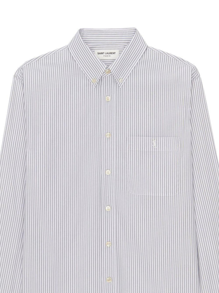 SAINT LAURENT Men's Classic Striped Shirt - Carryover Seasonal Style - SleekGait