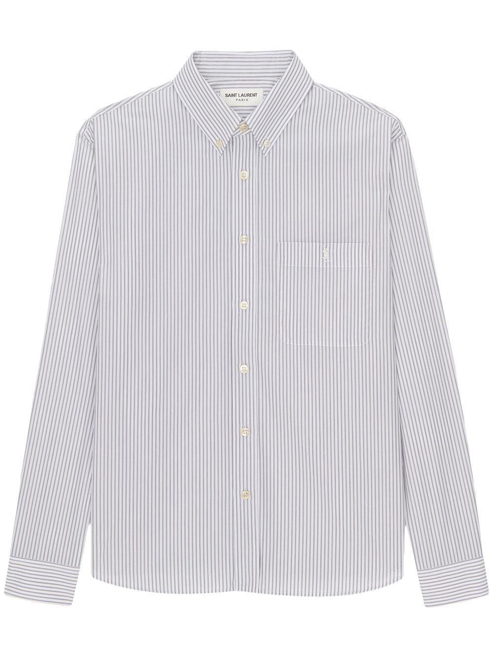 SAINT LAURENT Men's Classic Striped Shirt - Carryover Seasonal Style - SleekGait