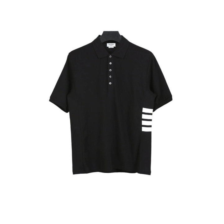 Thom Browne Black T-Shirt with Collar - SleekGait