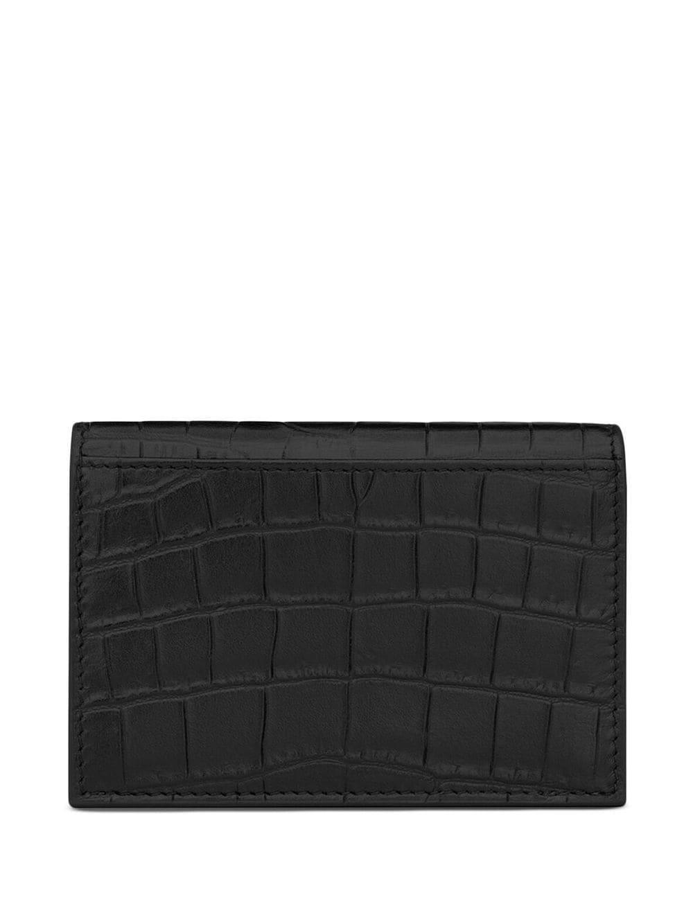 SAINT LAURENT Crocodile Embossed Mini Wallet - SleekGait