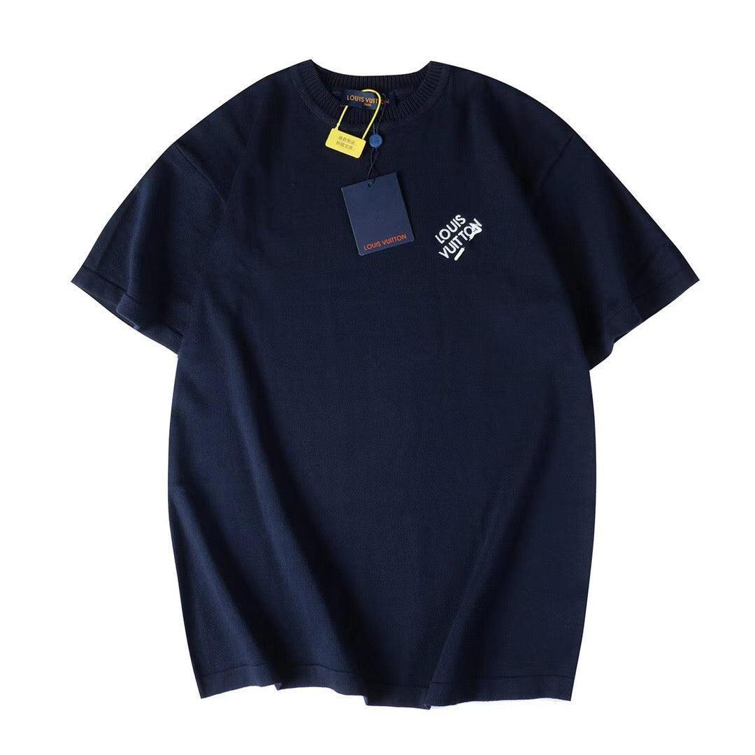 Louis Vuitton T-Shirt Without Collar 'Navy Blue' - SleekGait