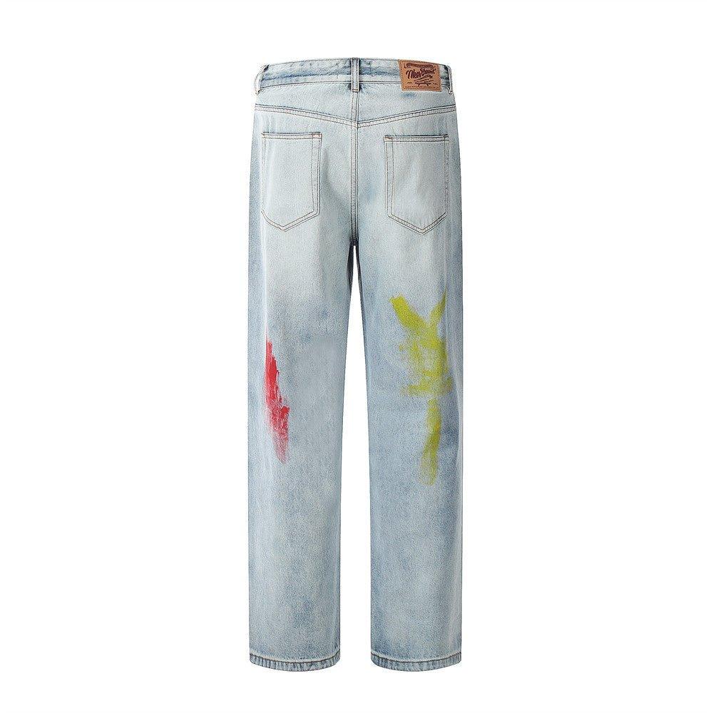 Fashion Personalized Graffiti Ripped Jeans Men - SleekGait