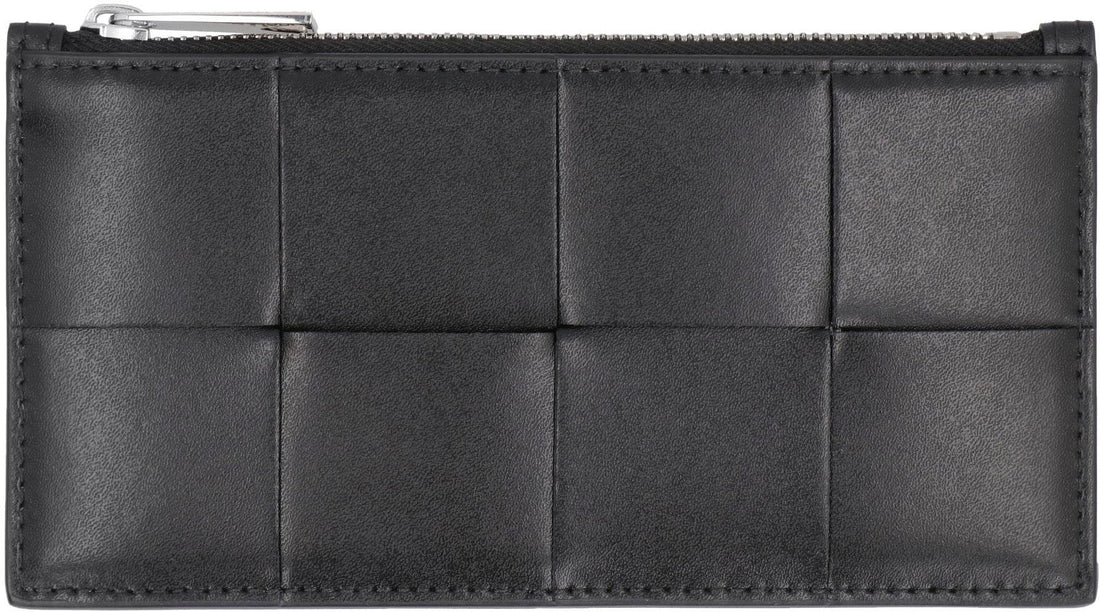 BOTTEGA VENETA Mini Leather Card Holder with Zip Closure - SleekGait