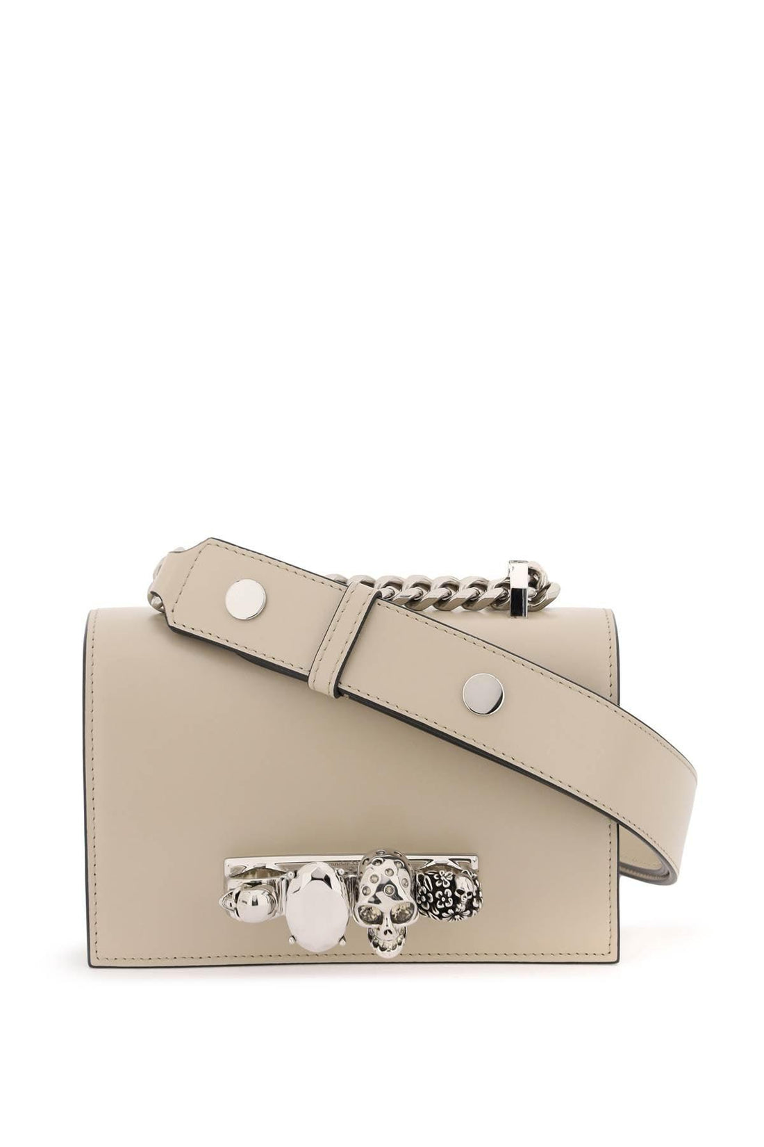 ALEXANDER MCQUEEN Mini White Leather Satchel - Women's Calfskin Crossbody Bag FW23 (6.9"W x 3.7"H x 1.6"D) - SleekGait