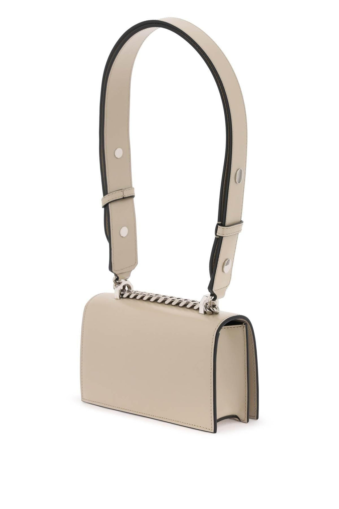 ALEXANDER MCQUEEN Mini White Leather Satchel - Women's Calfskin Crossbody Bag FW23 (6.9"W x 3.7"H x 1.6"D) - SleekGait