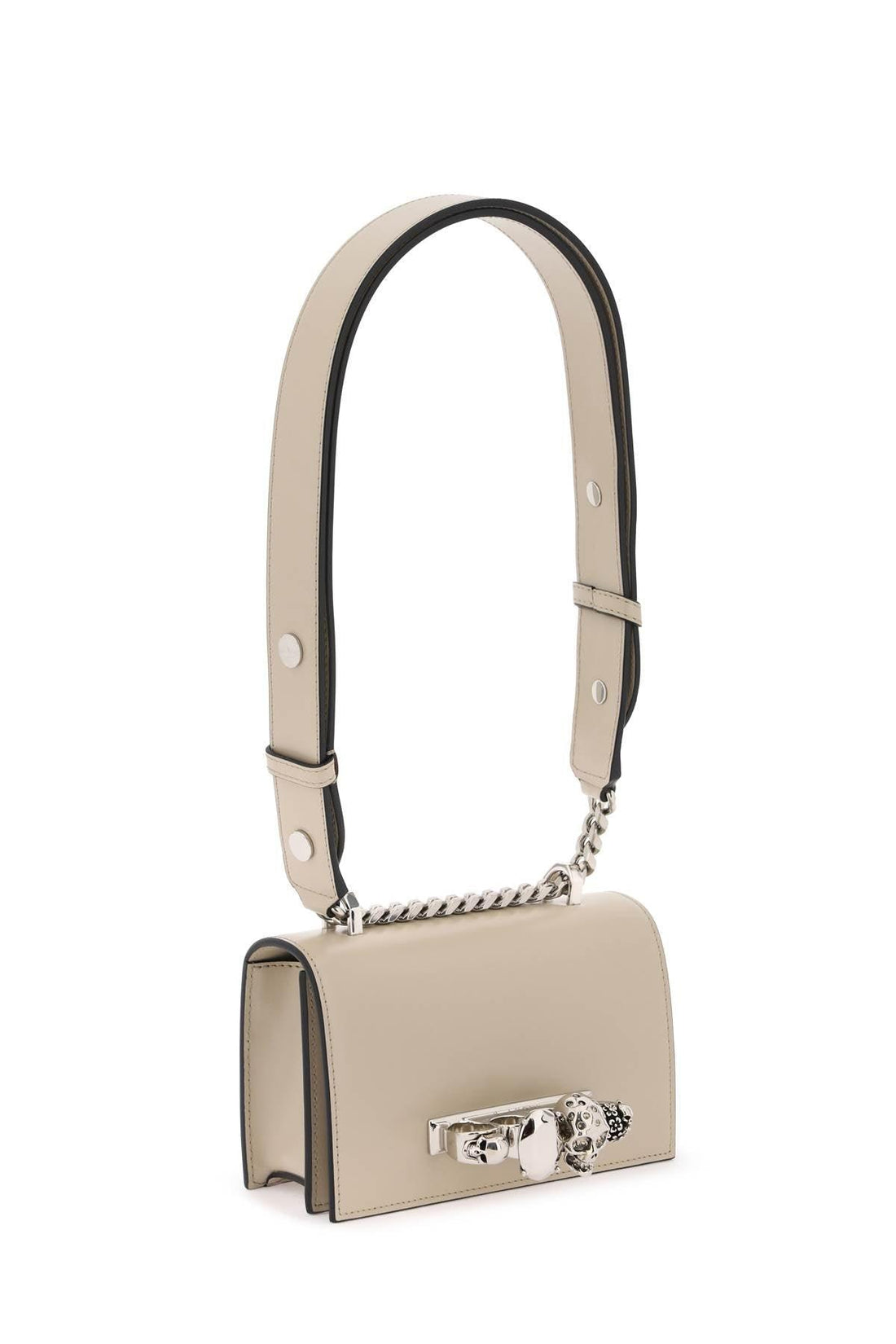 ALEXANDER MCQUEEN Mini White Leather Satchel - Women's Calfskin Crossbody Bag FW23 (6.9"W x 3.7"H x 1.6"D) - SleekGait