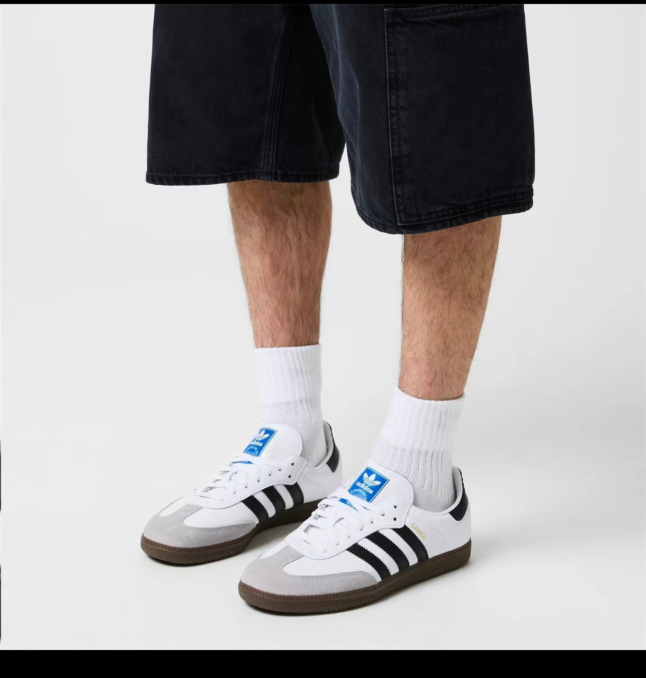 Adidas Samba OG Cloud White Core Black Youth Women's Closed Training Footwear for Athletic Running and Casual Fashion Wear