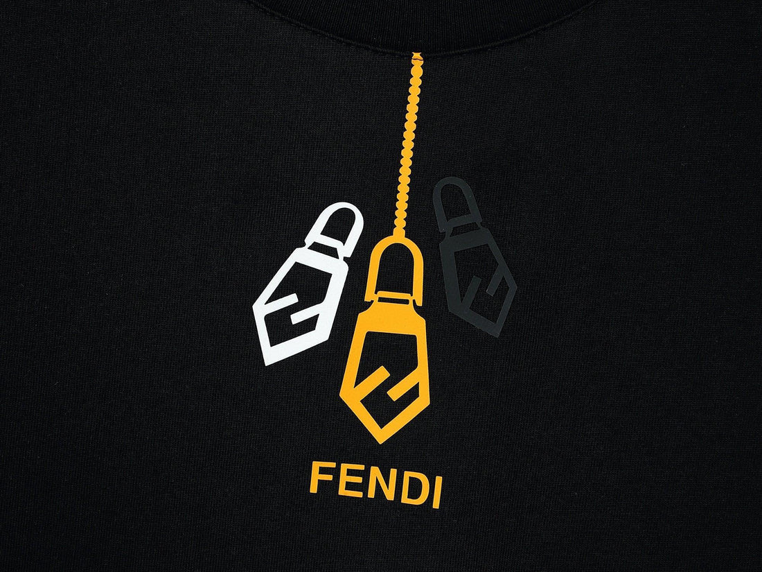 Fendi T-Shirt without Collar 'Black' - SleekGait