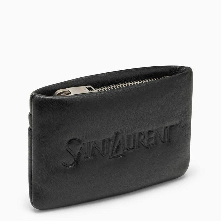 SAINT LAURENT Mini Padded Leather Coin Purse with Logo - SleekGait