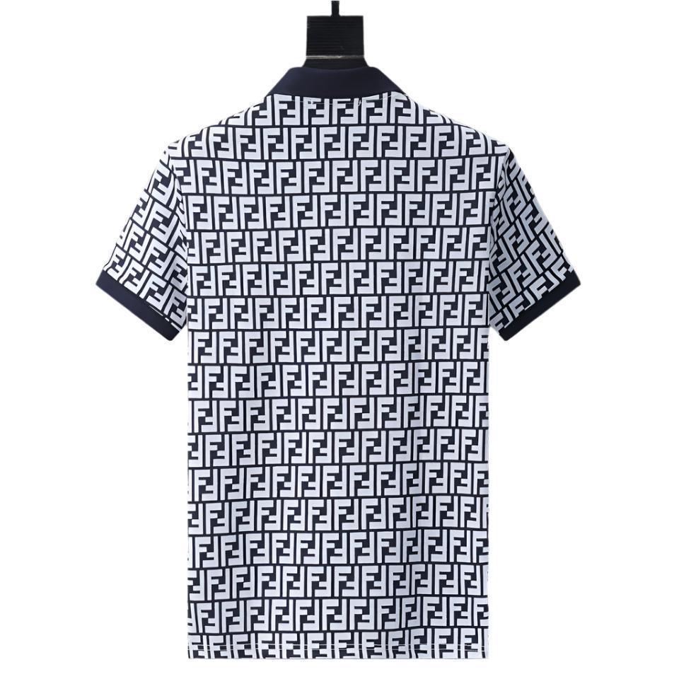 Fendi Navy T-Shirt With Collar - SleekGait