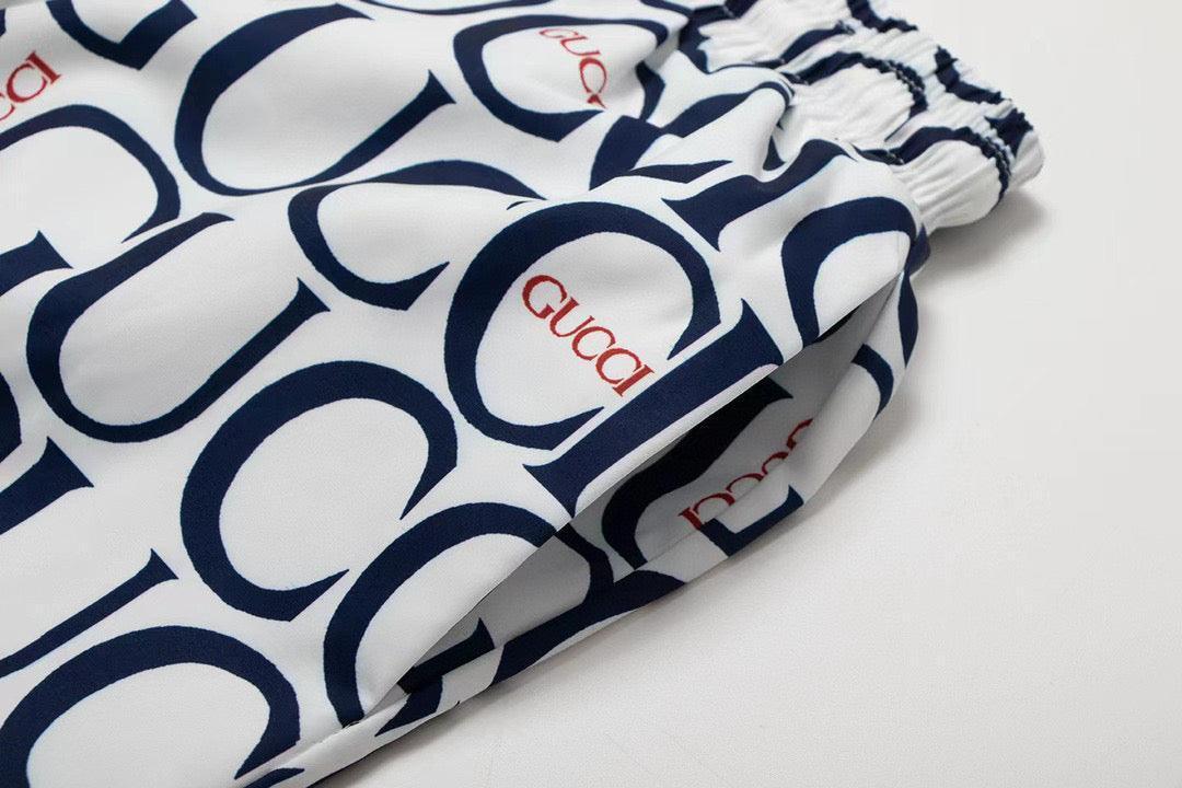 Maxi Gucci Print Fabric Short 'Blue' - SleekGait