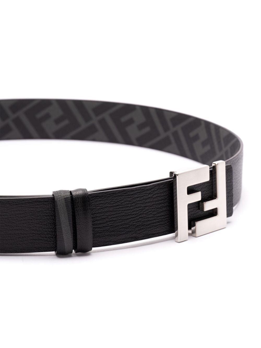 FENDI Reversible Leather and Canvas Belt - SleekGait