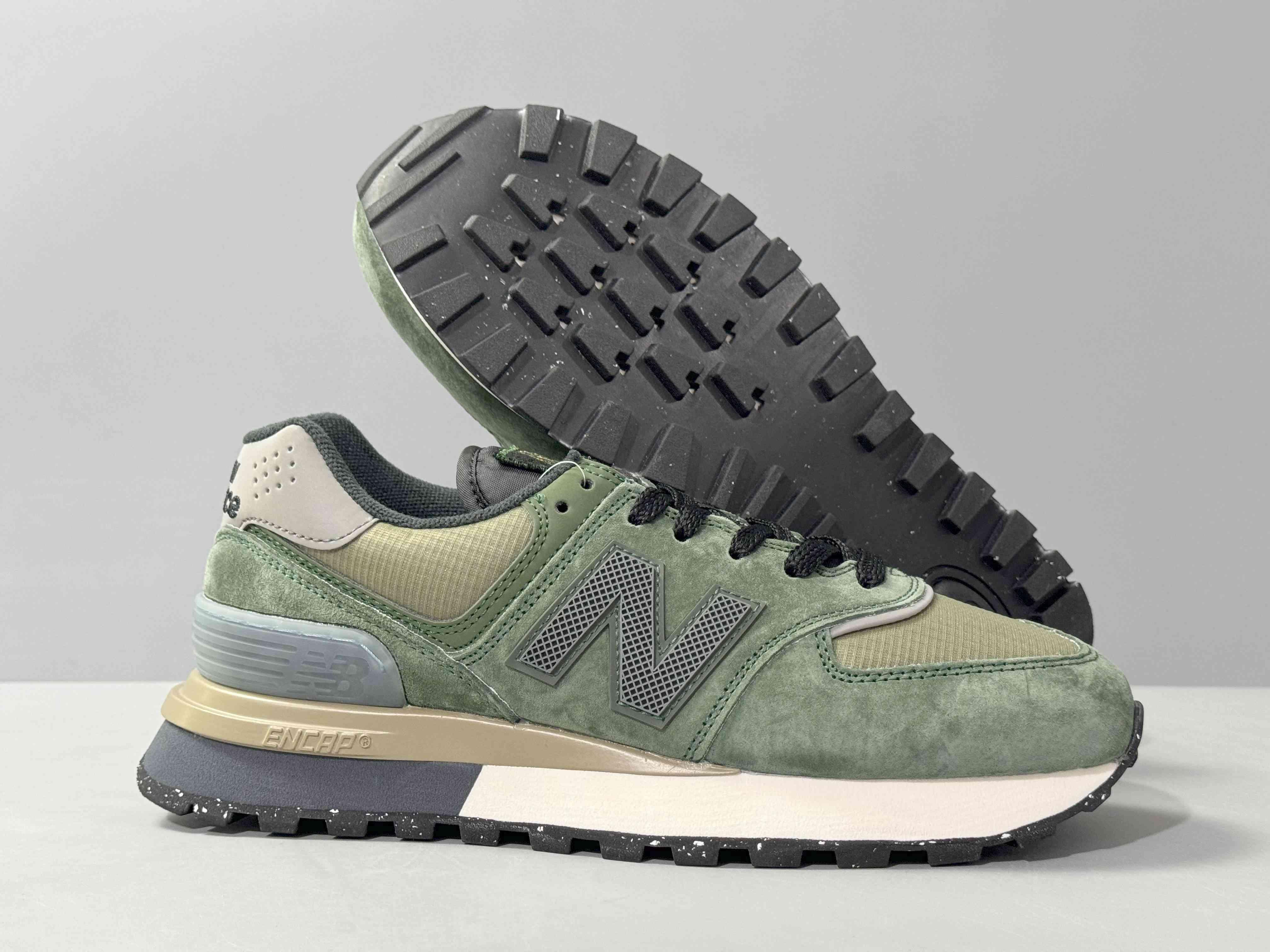 New Balance 574 Legacy Stone Island Dark Green - SleekGait