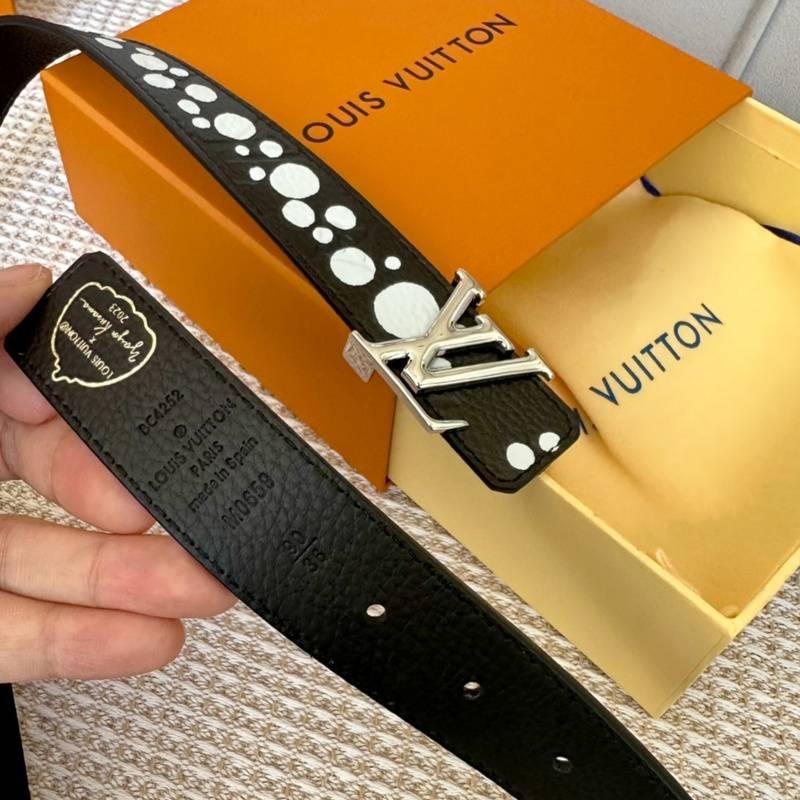 Louis Vuitton x Yayoi Kusama LV Initiales Reversible Infinity Dots Belt Black/White