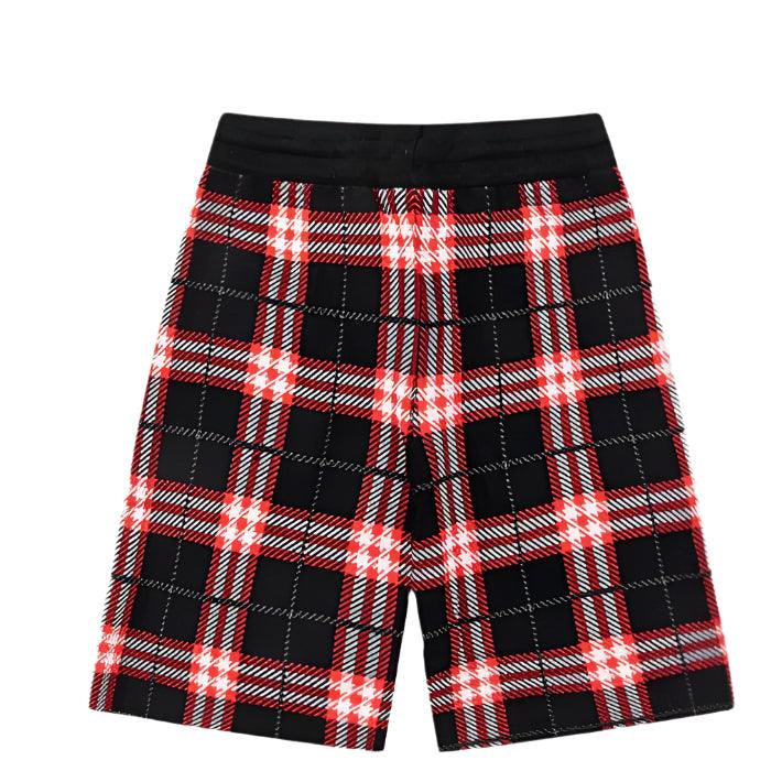 Burberry Men's Striped Cotton Knit Basketball Shorts 'Black/Red' - SleekGait