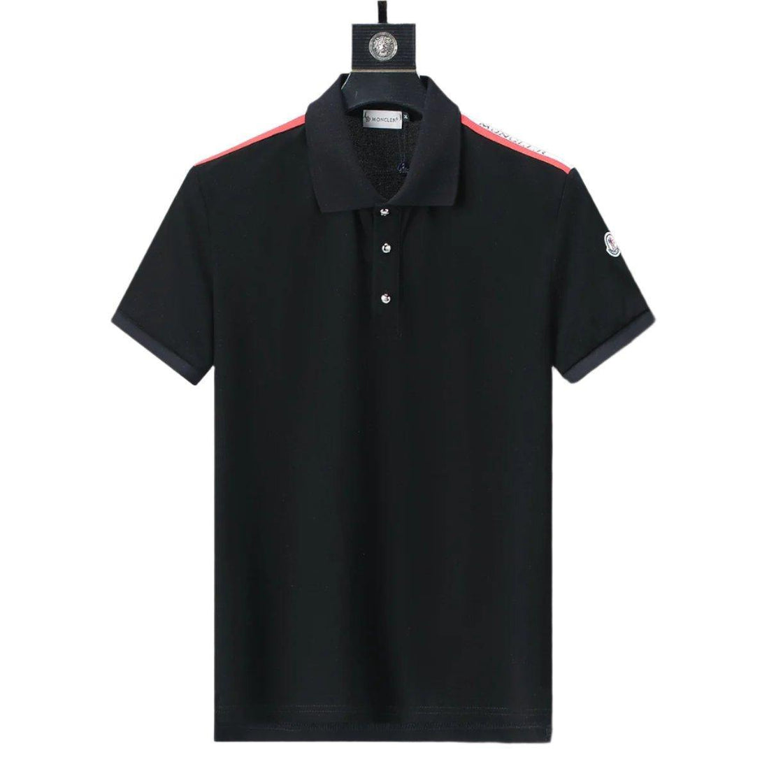 Moncler Black T-Shirt with Collar - SleekGait