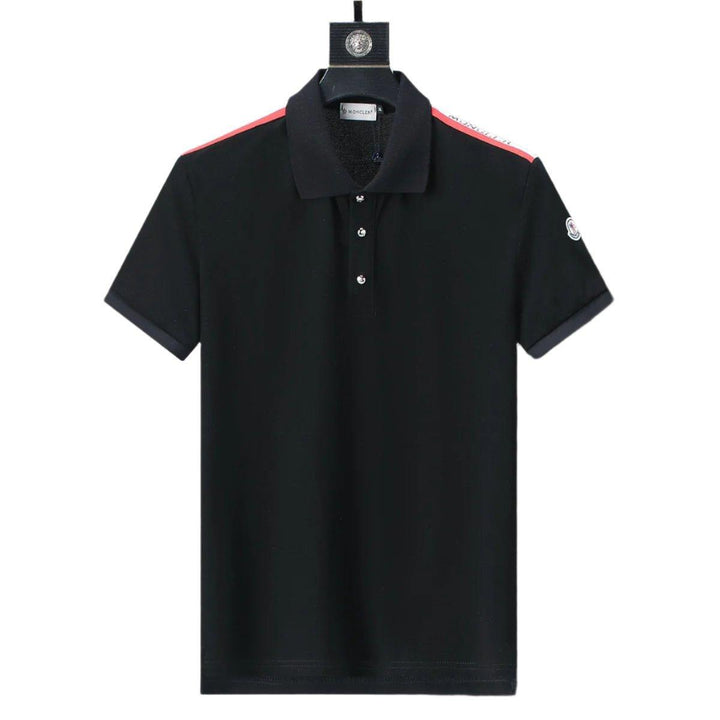 Moncler Black T-Shirt with Collar