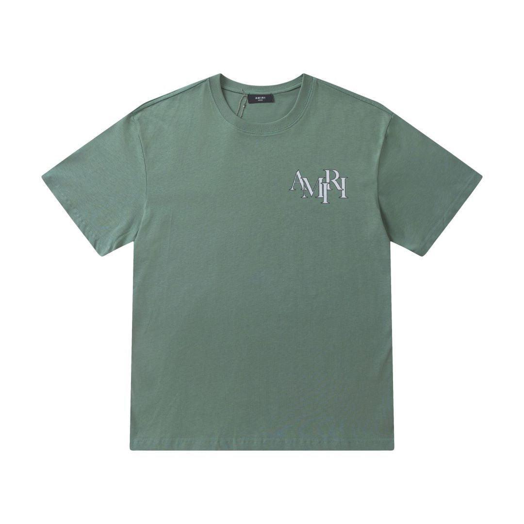 Amiri Green T-Shirt Without Collar - SleekGait