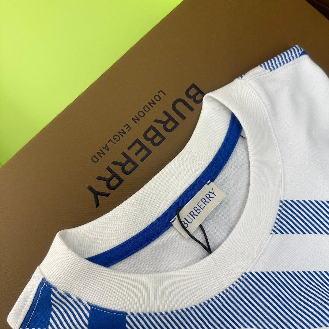 Burberry T-Shirt Without Collar 'Blue & White' - SleekGait