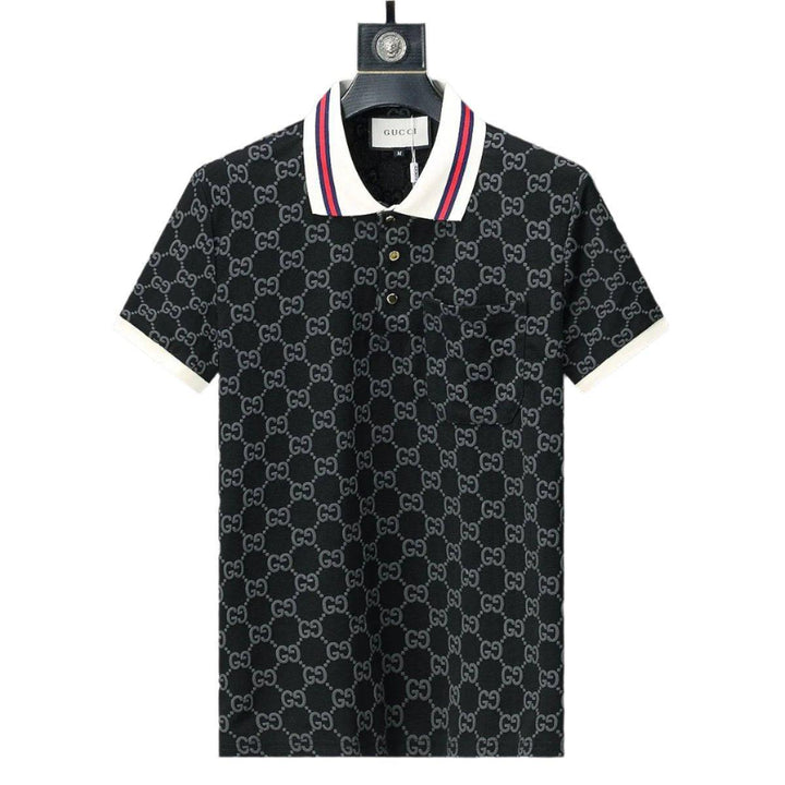 Gucci Black T-shirt with a collar - SleekGait