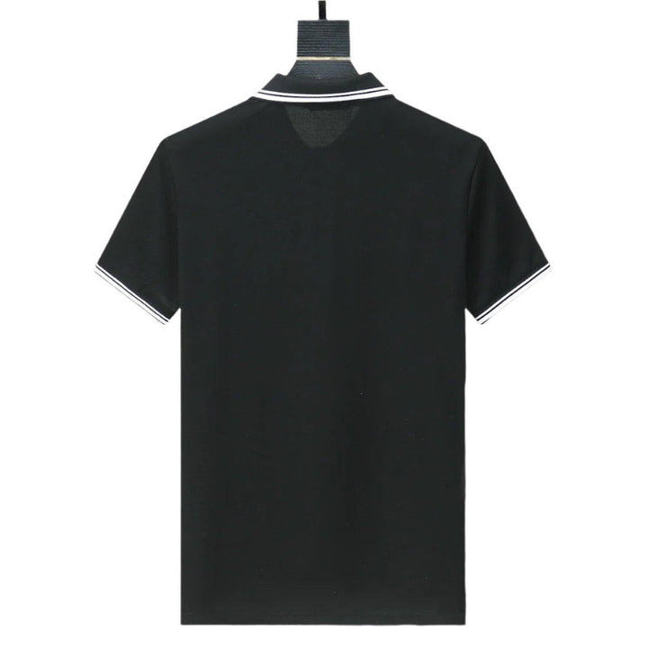 Dolce Gabbana Black T-Shirt With Collar - SleekGait