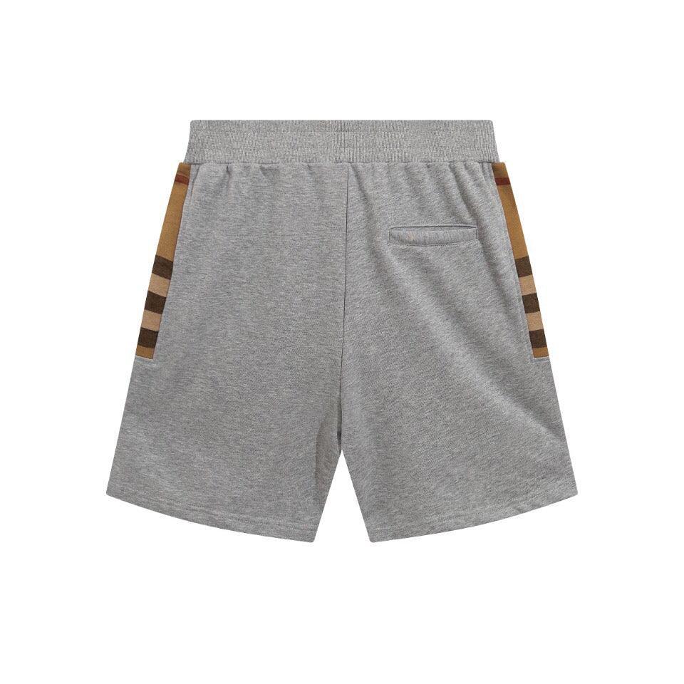 Burberry Men's Striped Cotton Knit Basketball Shorts 'Grey' - SleekGait