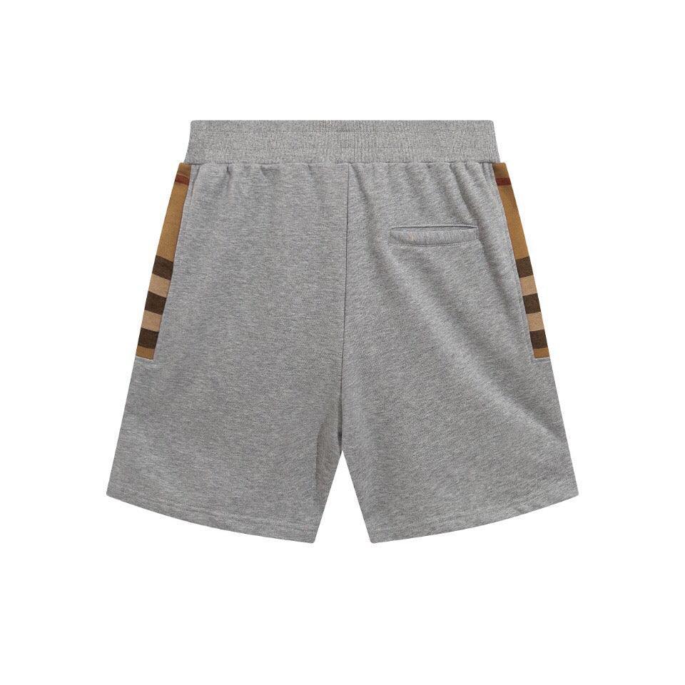 Burberry Men's Striped Cotton Knit Basketball Shorts 'Grey' - SleekGait