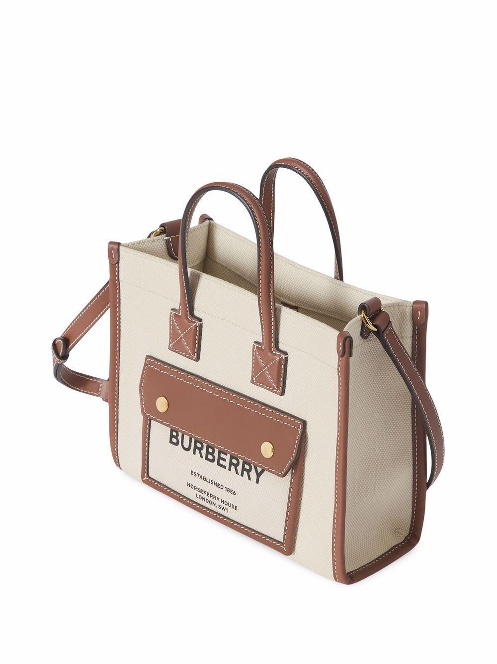 BURBERRY Chic Mini Canvas Tote Handbag - SleekGait