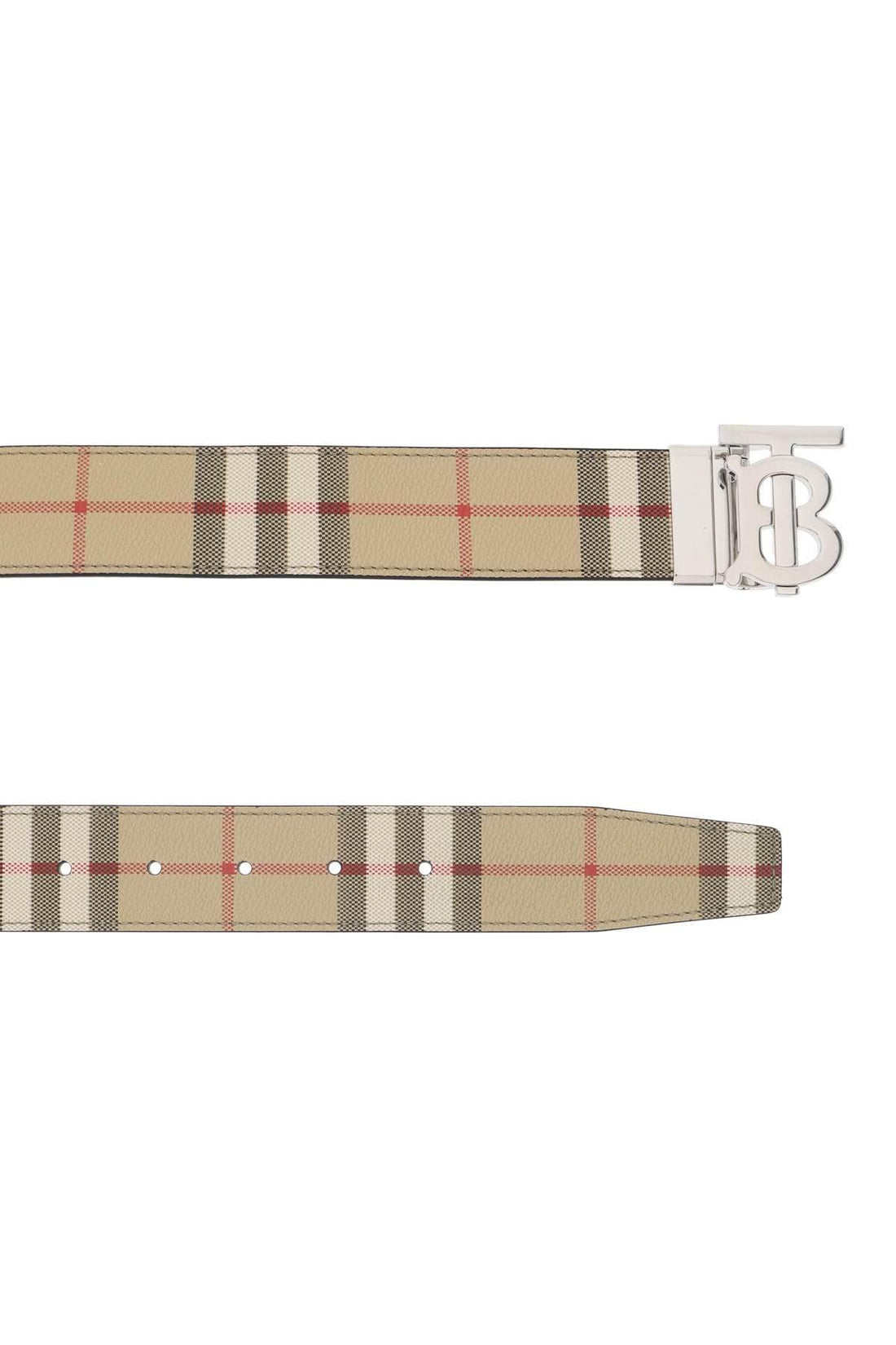 BURBERRY Reversible Check and Leather Belt - Size 100 - SleekGait