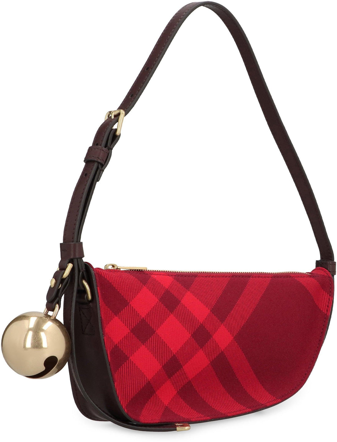 BURBERRY Mini Check Fabric Shoulder Handbag - SleekGait