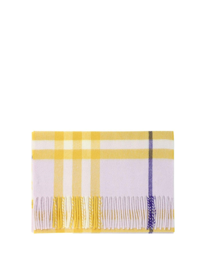 BURBERRY Check Cashmere Scarf - Rectangular Design - SleekGait