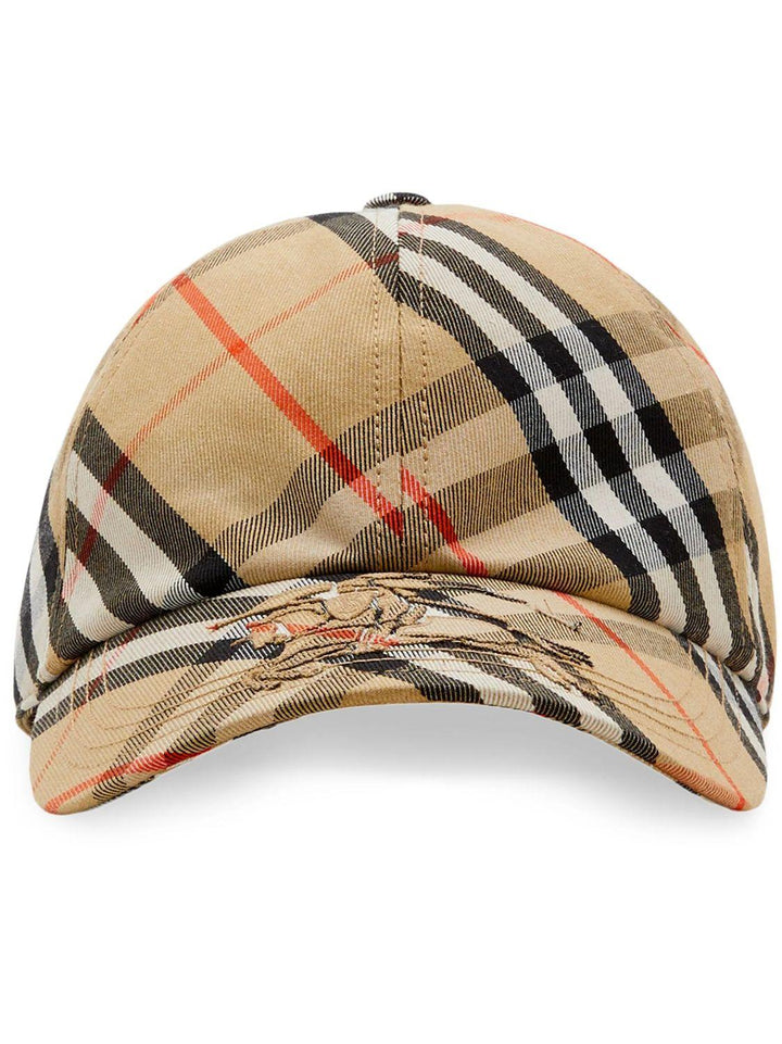 BURBERRY Men's Bias Check Ball Cap in Sand for SS24 - SleekGait