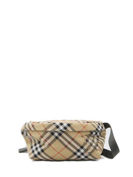 BURBERRY Checkered Equestrian Knight Mini Belt Handbag 33x11x18cm - SleekGait