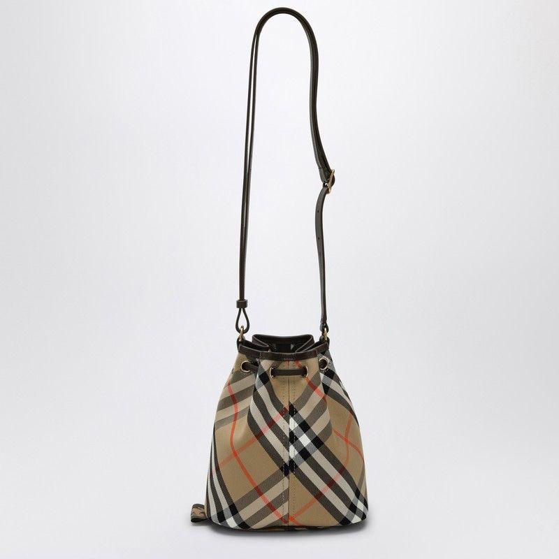 BURBERRY Mini Vintage Check Bucket Handbag with Shoulder Strap - SleekGait