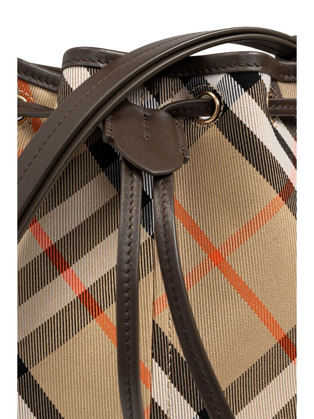 BURBERRY Check Pattern Drawstring Handbag - Small Size - SleekGait