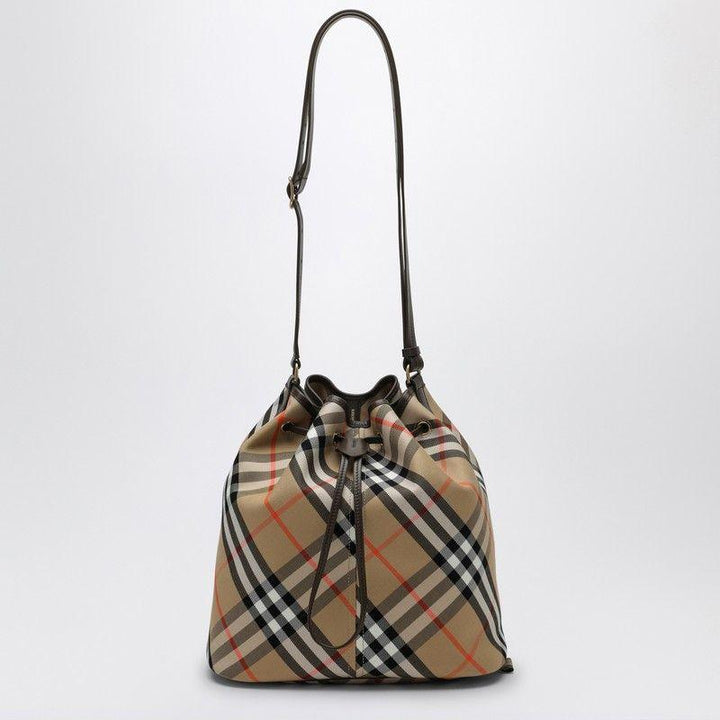 BURBERRY Medium Bucket Handbag with Check Pattern - SleekGait