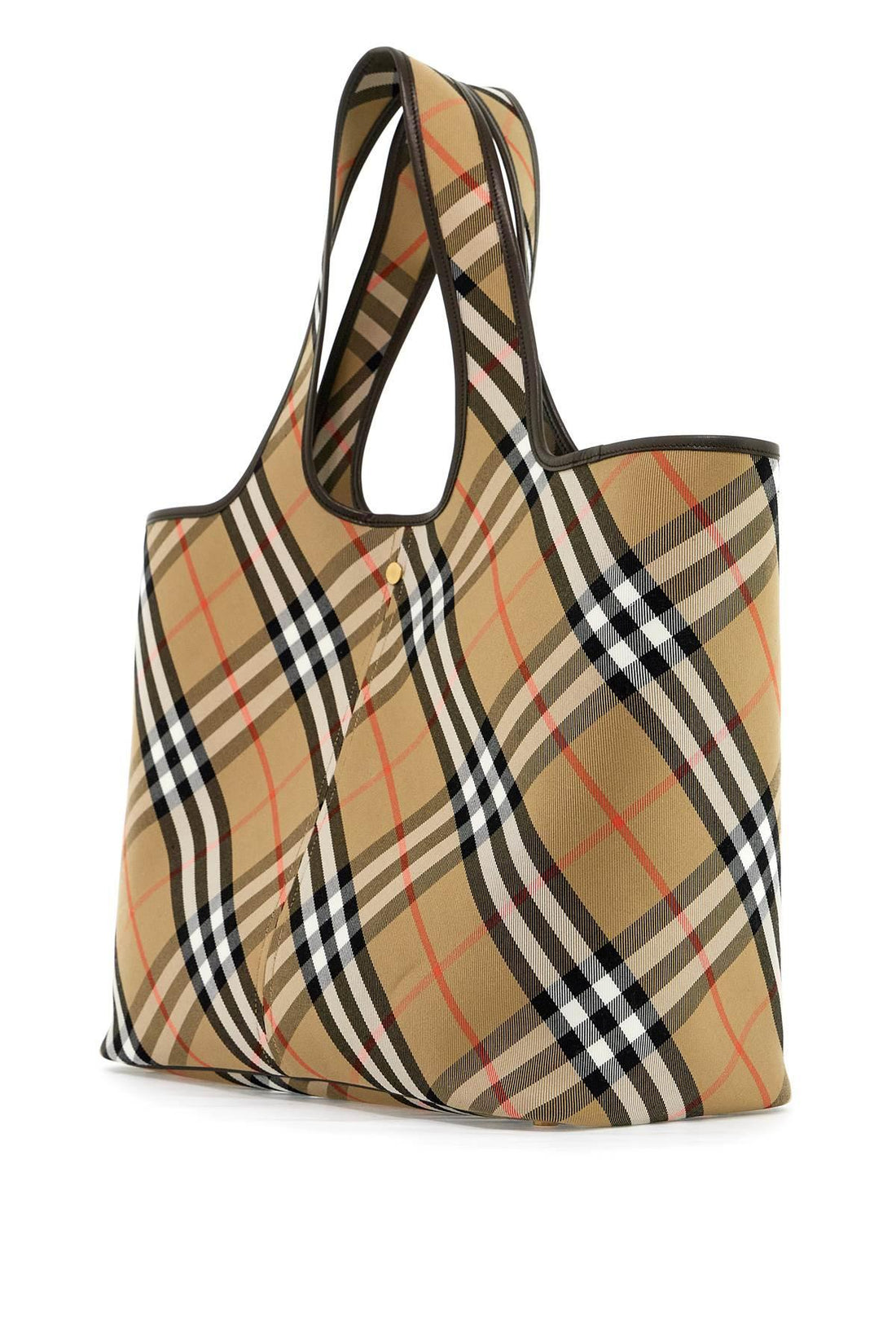 BURBERRY Vintage Check Pattern Leather Handbag with Removable Pouch - SleekGait