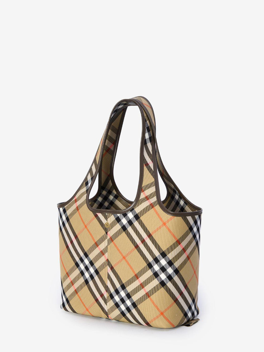 BURBERRY 100% Leather Checkered Handbag with Removable Pouch - SleekGait