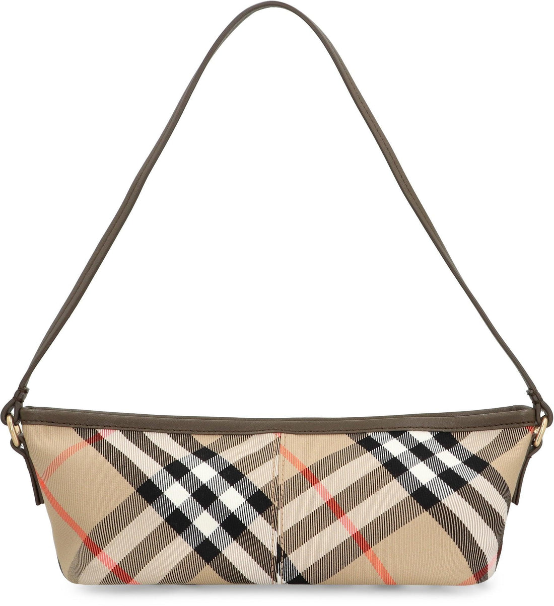 BURBERRY Mini Check Motif Leather Shoulder Handbag - SleekGait