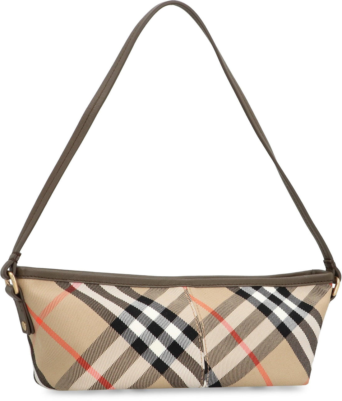 BURBERRY Mini Check Motif Leather Shoulder Handbag - SleekGait