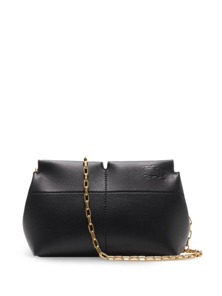 BURBERRY Mini Elegant Chain Clutch Handbag in Black Leather - SleekGait