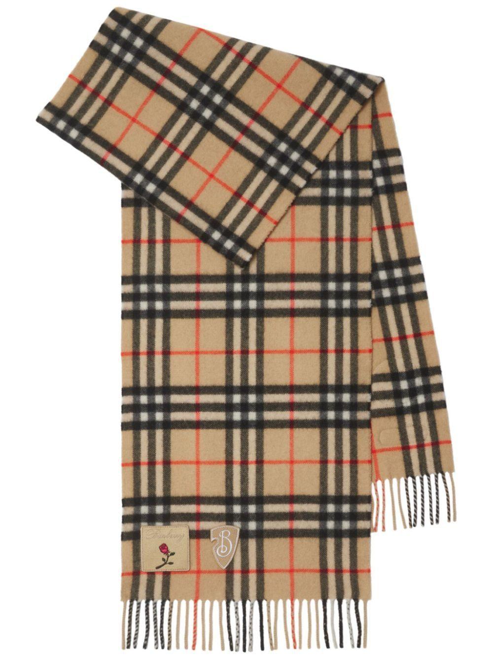 BURBERRY Men's Checked Cashmere Scarf - SleekGait