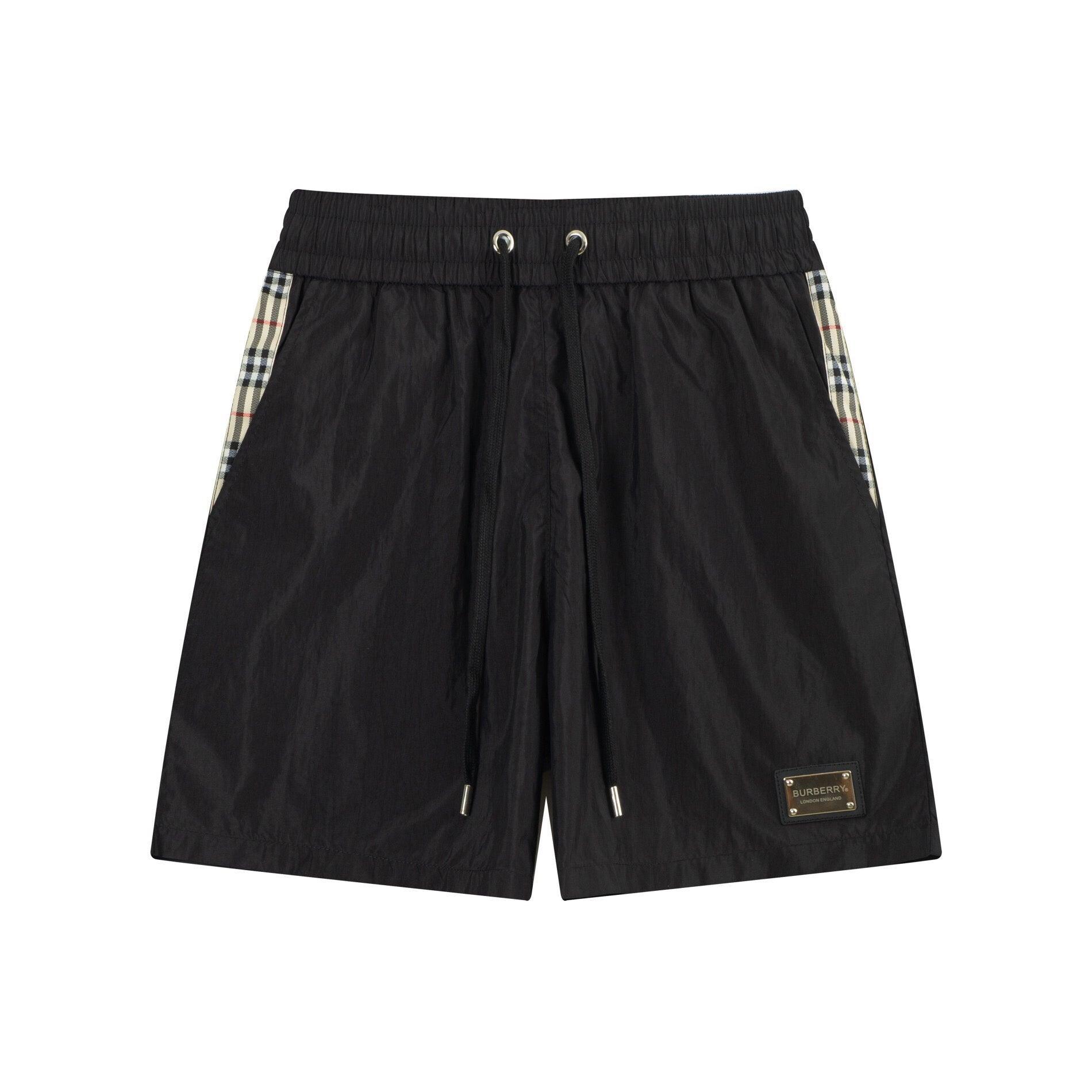 Burberry Men's Striped Cotton Knit Basketball Shorts 'Black' - SleekGait