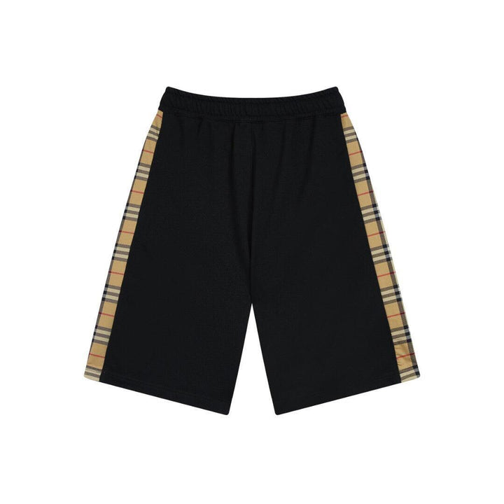 Burberry Men's Striped Cotton Knit Basketball Shorts 'Black/Beige' - SleekGait