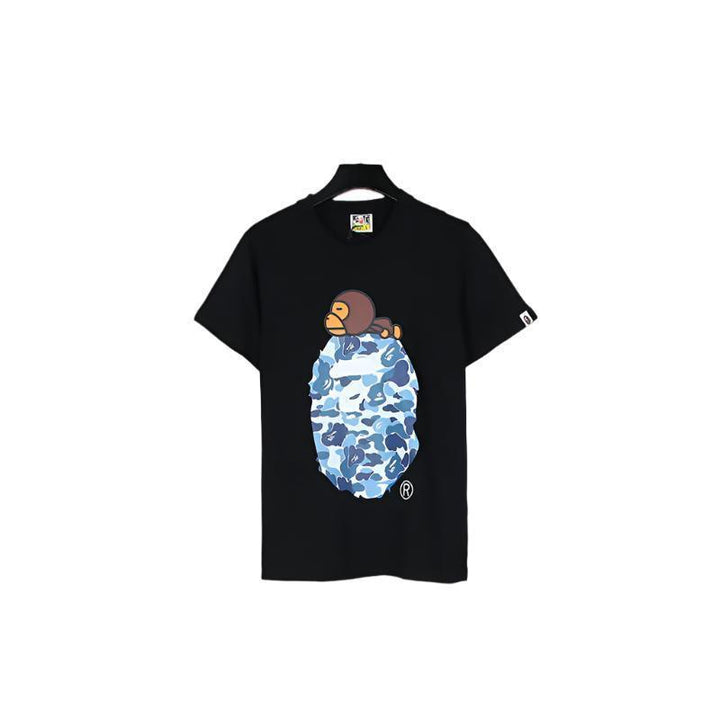 Bathing Ape Black T-Shirt without Collar - SleekGait