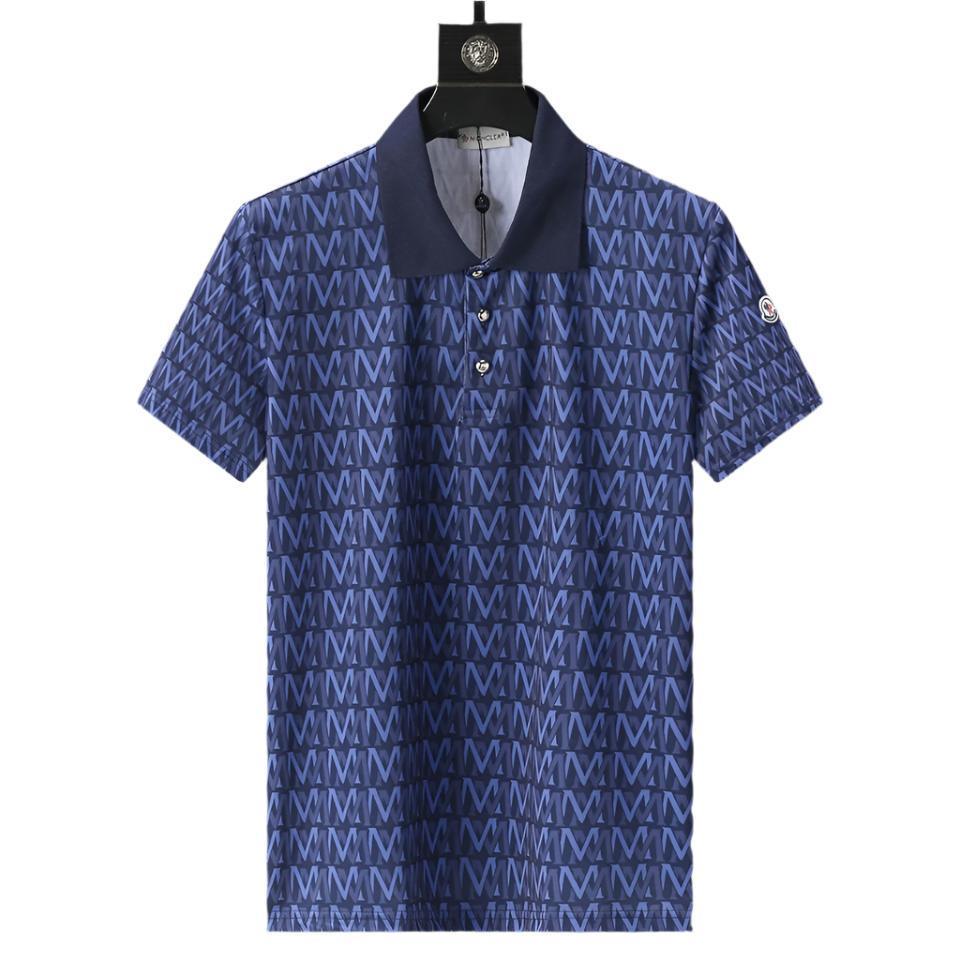 Moncler Blue T-Shirt with Collar