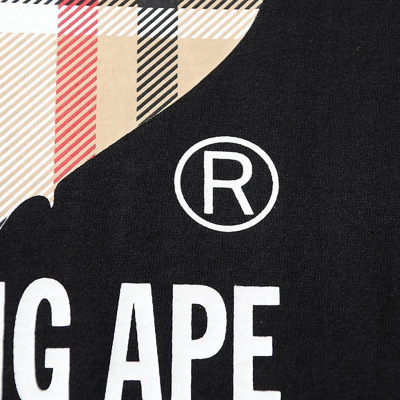 Bathing Ape Check by Bathing Tee Black/Beige - SleekGait