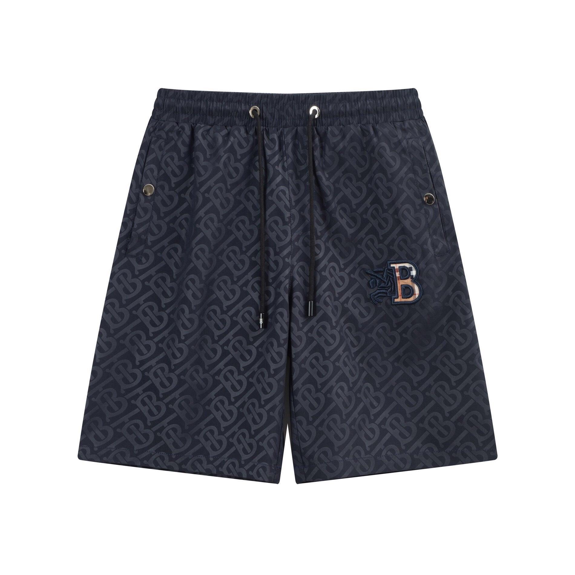 Burberry Men's Striped Cotton Knit Basketball Shorts 'Navy' - SleekGait